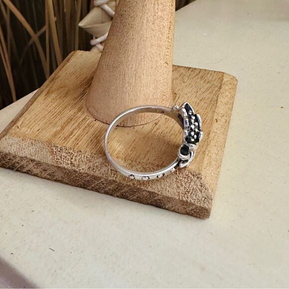 Blooming Lotus Flower Sterling Silver Ring - Picture 7 of 7